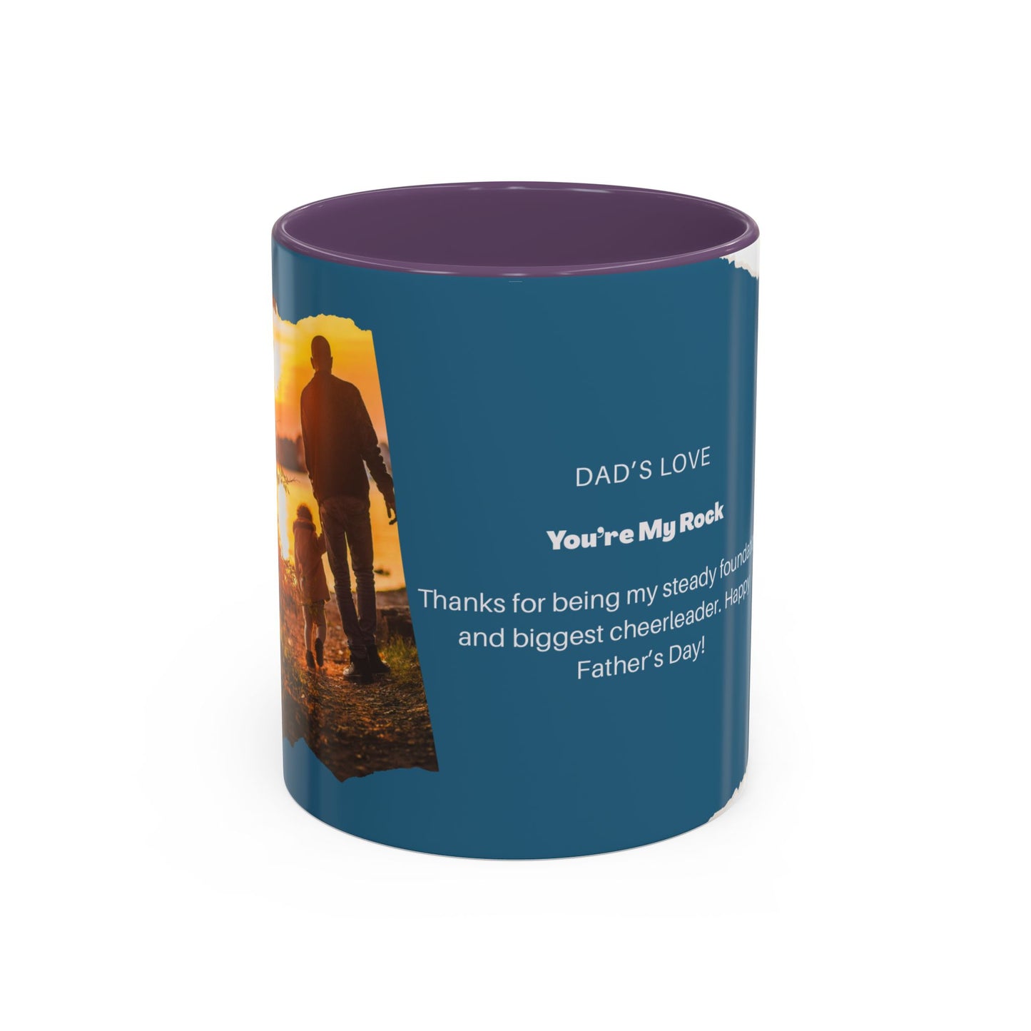 Dad's Love Accent Coffee Mug, Inspirational Dad Mug, Father's Day Gift, Personalized Coffee Cup, Unique Gift for Dad, Family Reminder