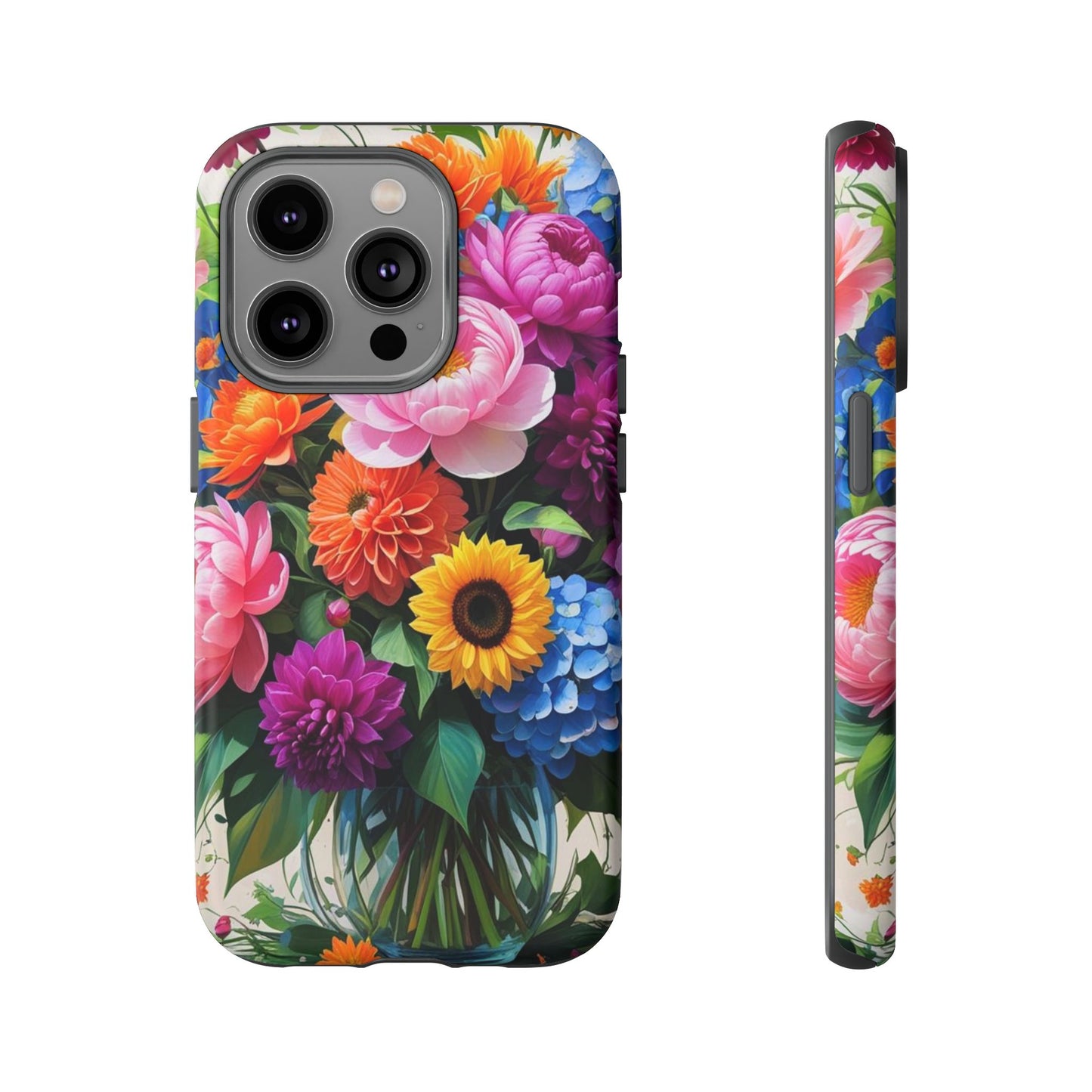 Floral Phone Case - Vibrant Flower Design, Tough Phone Cover, Gift for Her, Floral Accessories, Summer Vibes, Trendy Tech Decor