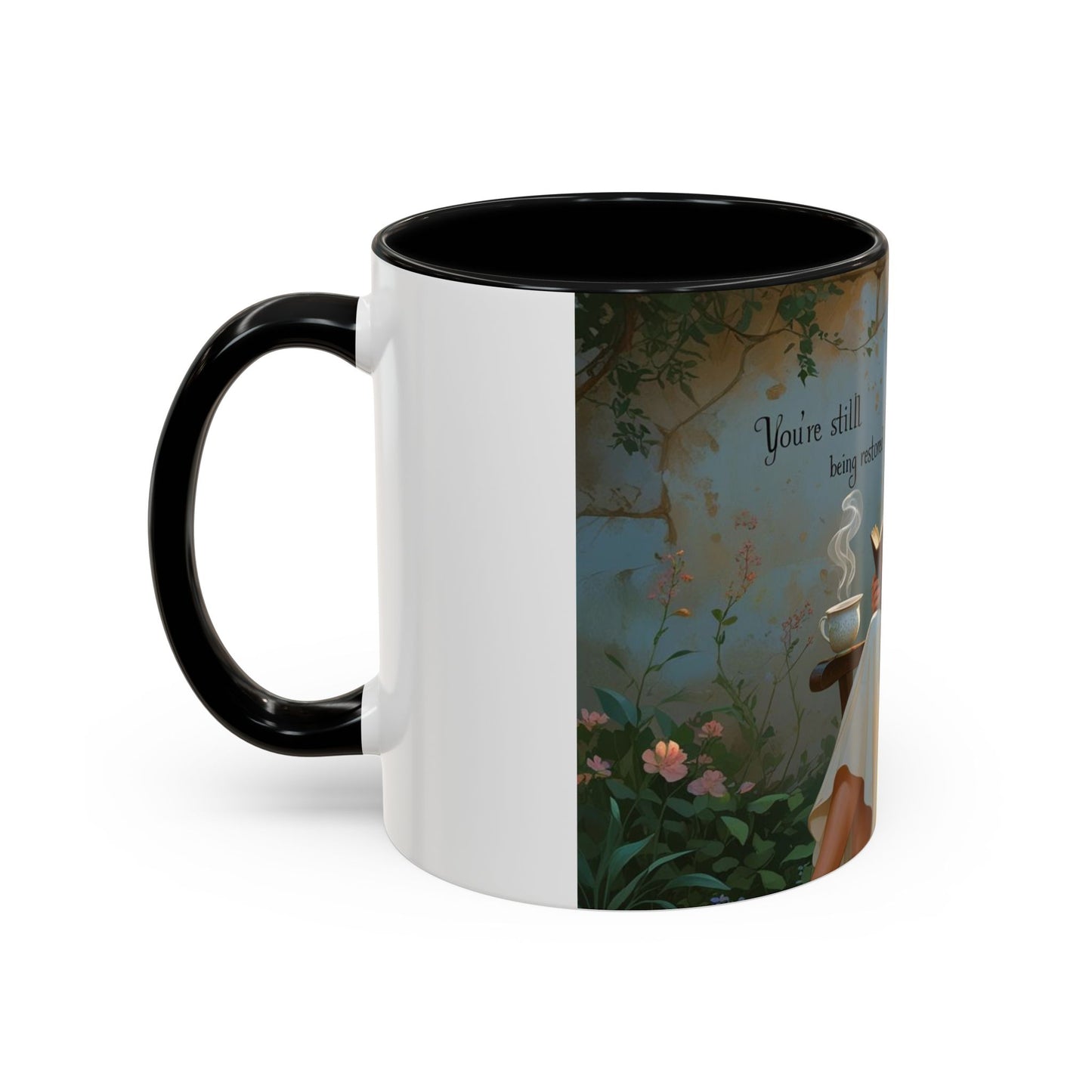 Accent Coffee Mug with Inspirational Design, Cozy Gift for Readers, Perfect for Relaxation, Home Decor, Warm Beverage Lover