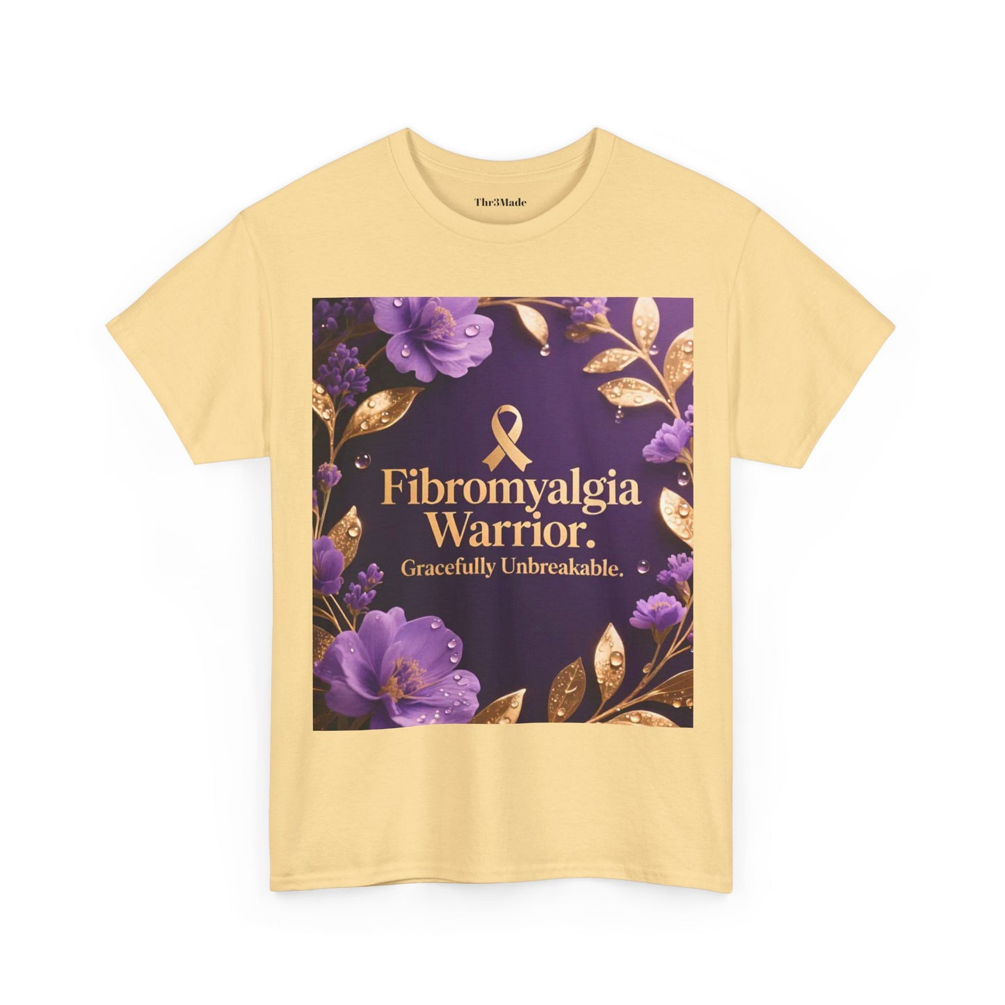 Fibromyalgia Warrior T-Shirt — Purple Ribbon Awareness Tee
