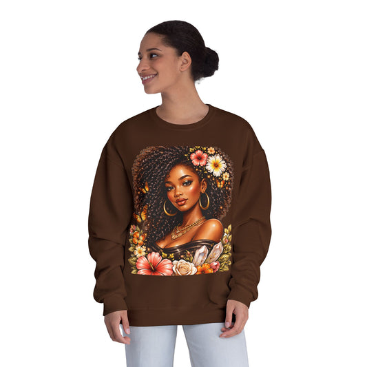 Afro Floral Portrait Crewneck Sweatshirt