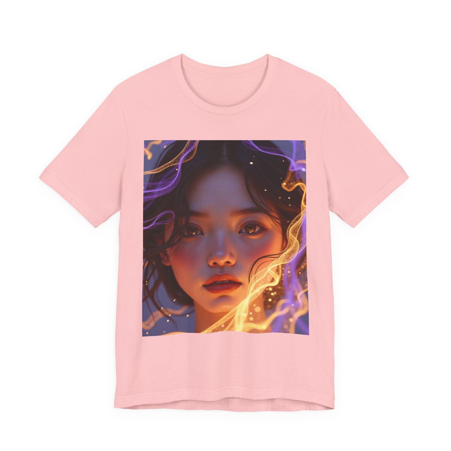 Enigmatic Portrait Tee, Unisex Graphic T-Shirt, Artistic Short Sleeve Shirt, Casual Everyday Wear, Unique Gift for Art Lovers