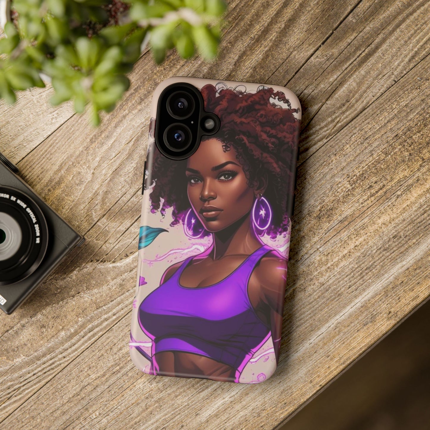 Vibrant Phone Case featuring Empowering Design, Black Woman Art, Floral Phone Accessory, Tough Cases for Gifts, Unique Gift for Her