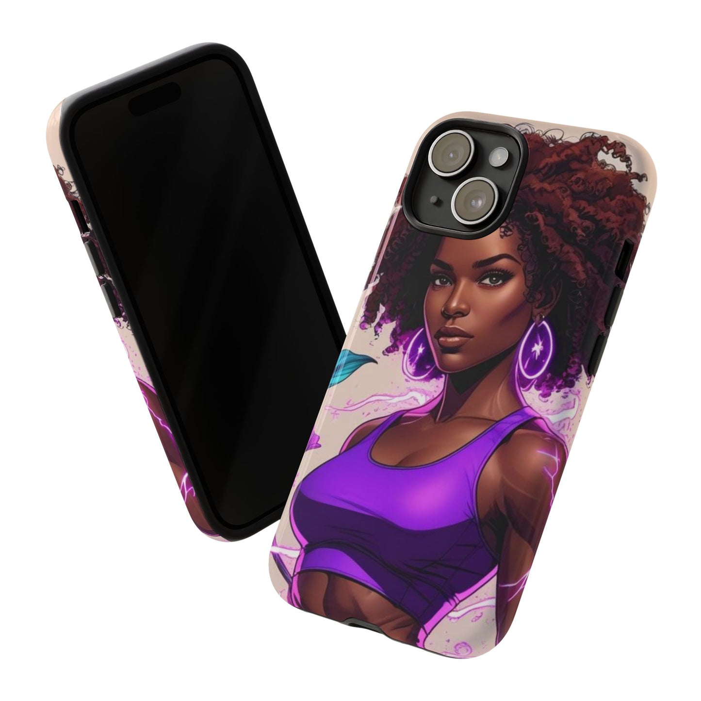 Vibrant Phone Case featuring Empowering Design, Black Woman Art, Floral Phone Accessory, Tough Cases for Gifts, Unique Gift for Her