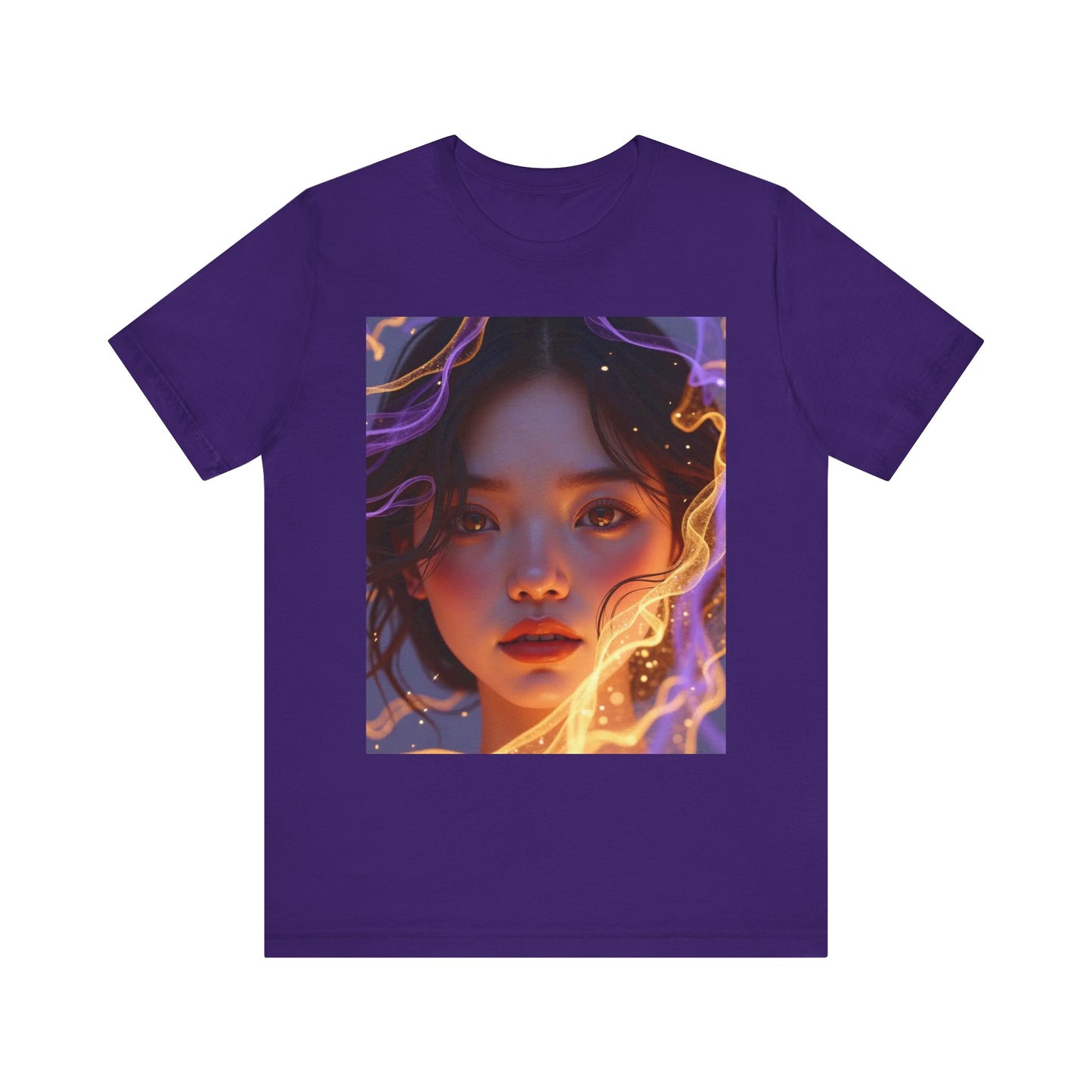 Enigmatic Portrait Tee, Unisex Graphic T-Shirt, Artistic Short Sleeve Shirt, Casual Everyday Wear, Unique Gift for Art Lovers