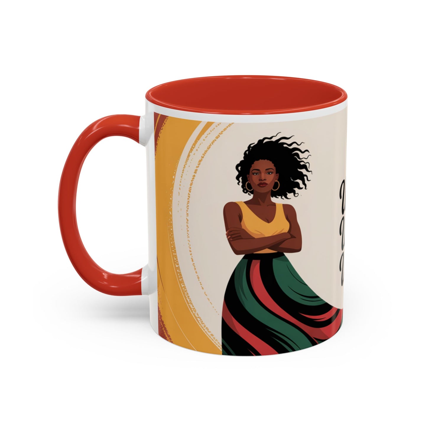 Unchained Unshaken Unstoppable Accent Coffee Mug, Juneteenth