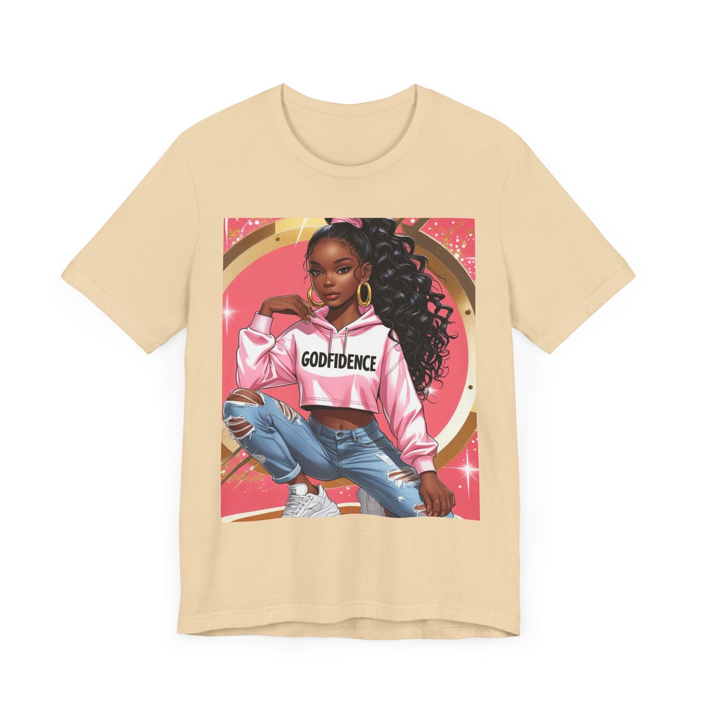 Godfidence Unisex Tee, Empowering Graphic Shirt, Casual Wear, Gift for Her, Fashionable Tees, Birthday Gift, Motivational Apparel