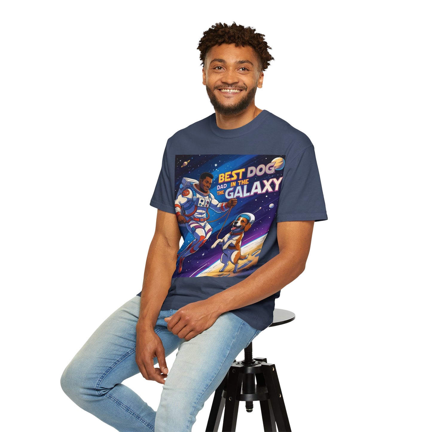 Best Dog Dad in the Galaxy T-Shirt, Unisex Space-Themed Tee, Dog Lover Gift, Father's Day Shirt, Gift for Dog Dads, Galaxy Graphic Tee