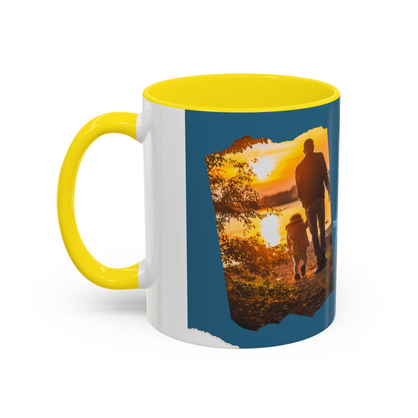 Dad's Love Accent Coffee Mug, Inspirational Dad Mug, Father's Day Gift, Personalized Coffee Cup, Unique Gift for Dad, Family Reminder
