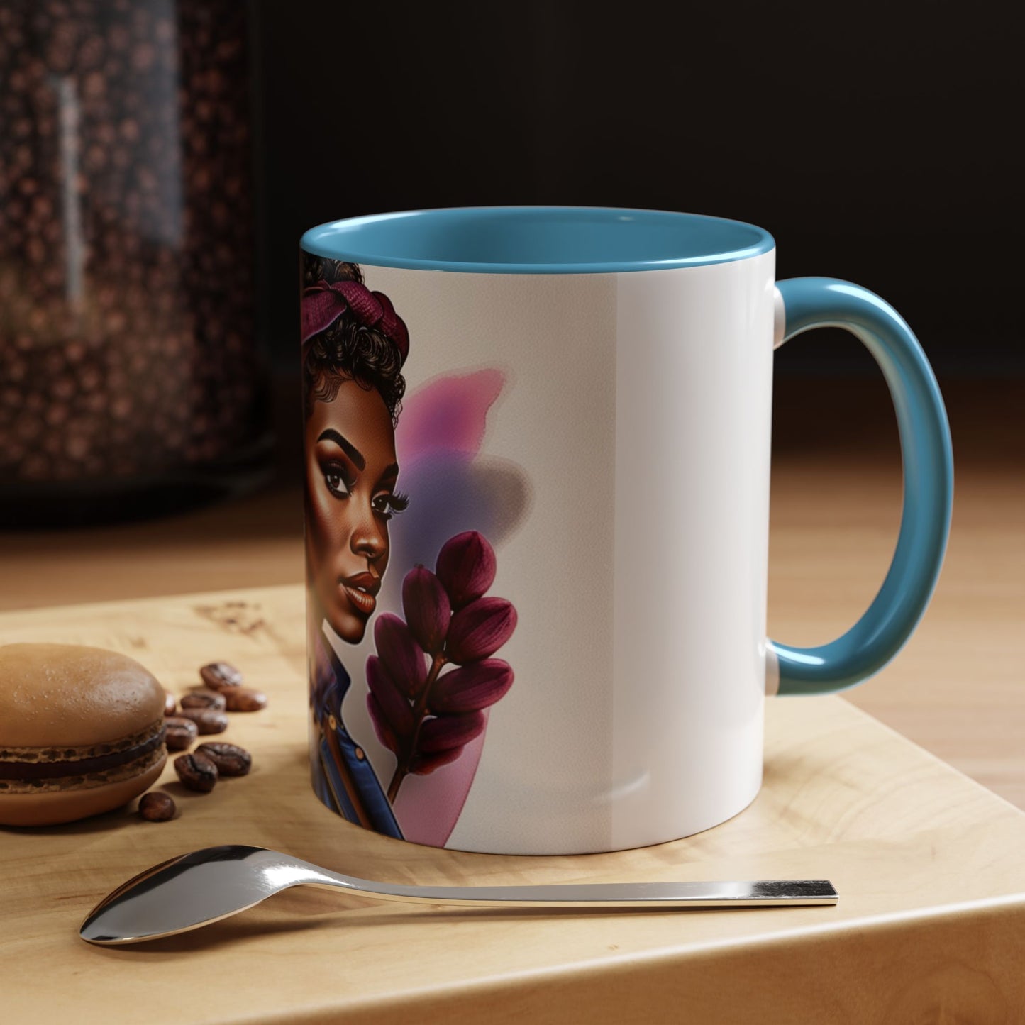 Bold Afrocentric Coffee Mug - Empowering Art for Daily Inspiration, Gift for Her, Doodle Mug, Office Decor, Unique Kitchenware