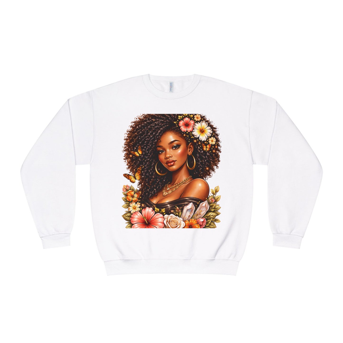 Afro Floral Portrait Crewneck Sweatshirt