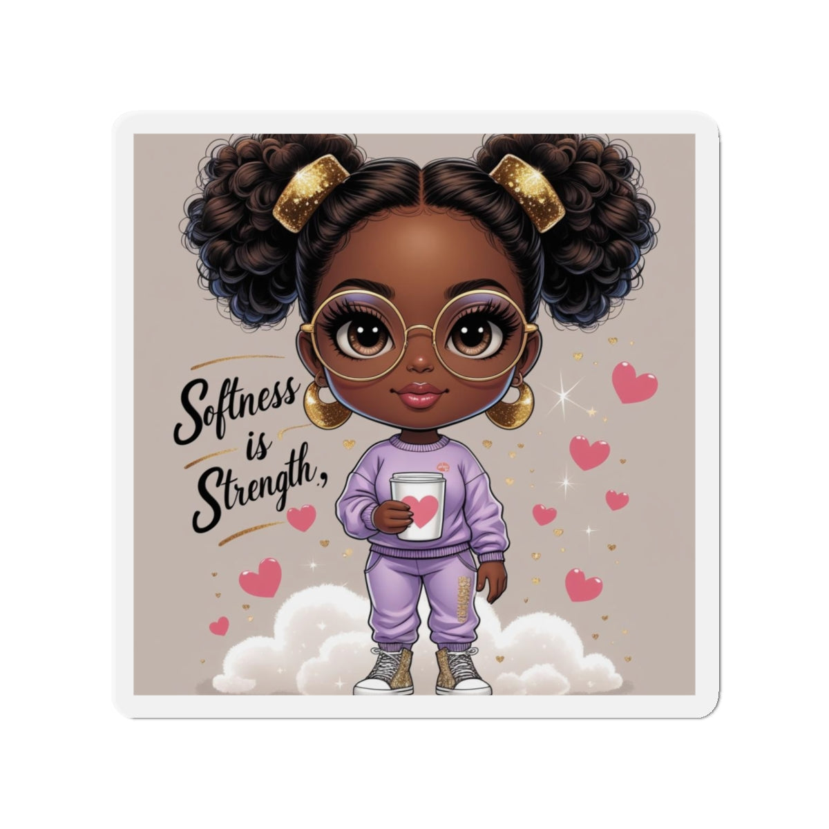 Cute Die-Cut Magnets | Empowering Art for Home, Planner Decor, Gift for Teens, Softness is Strength