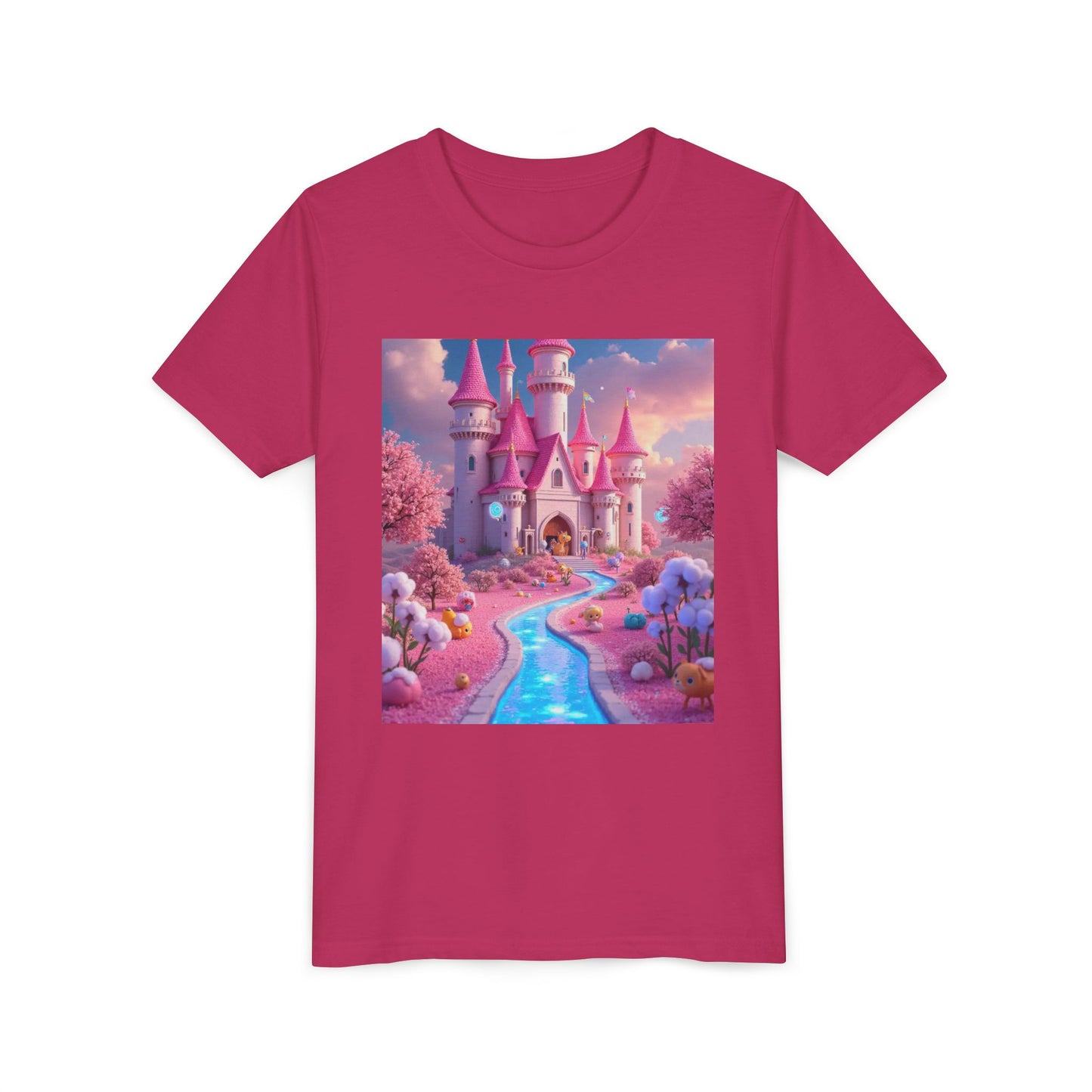 Whimsical Castle Youth Tee, Kids Shirt, Fairy Tale T-Shirt, Magical Kids Apparel, Dreamy Tee, Birthday Gift for Girls