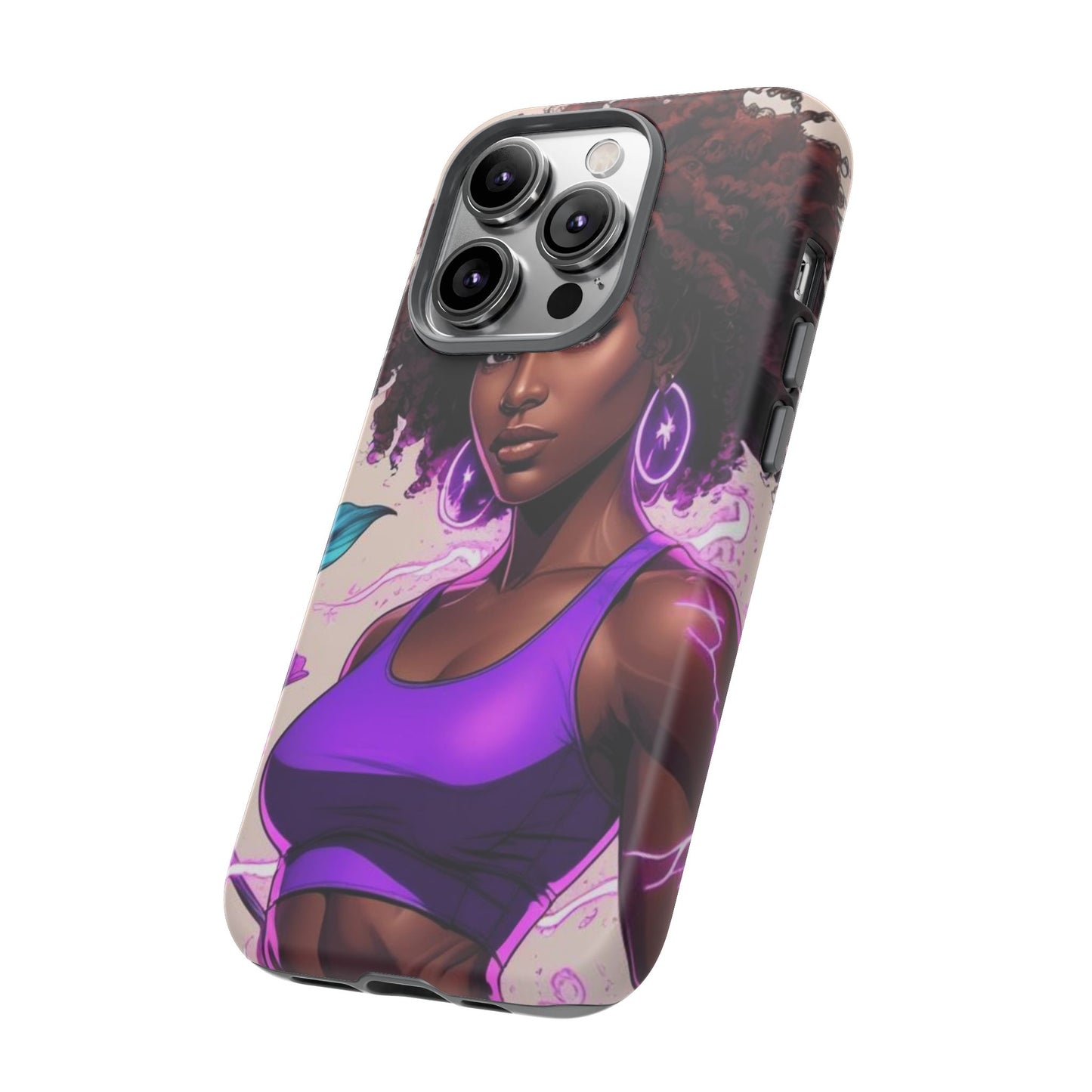 Vibrant Phone Case featuring Empowering Design, Black Woman Art, Floral Phone Accessory, Tough Cases for Gifts, Unique Gift for Her