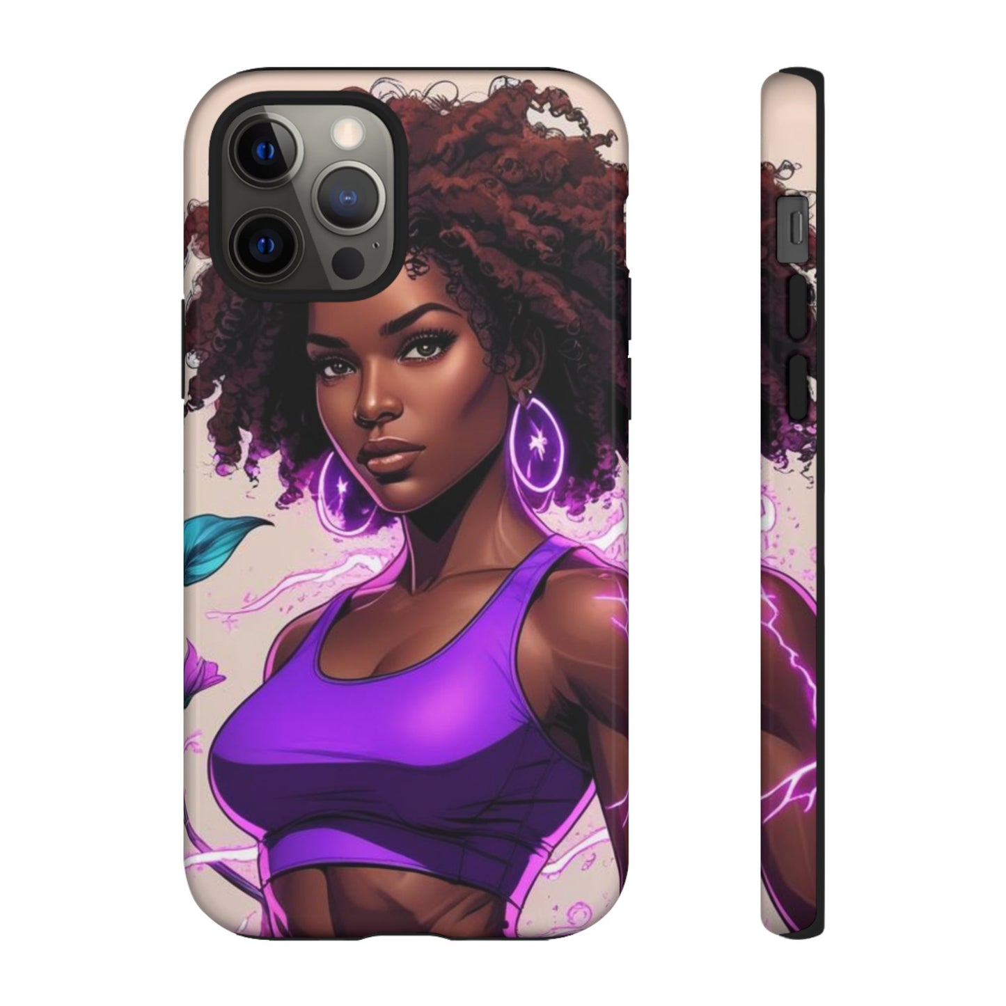 Vibrant Phone Case featuring Empowering Design, Black Woman Art, Floral Phone Accessory, Tough Cases for Gifts, Unique Gift for Her