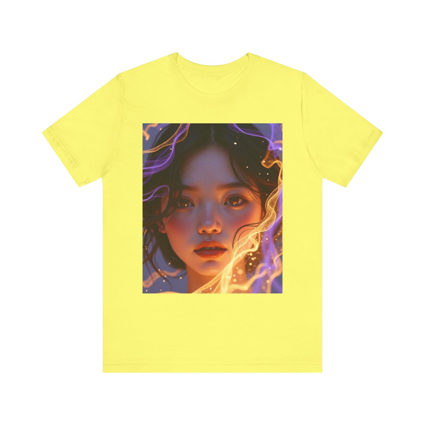 Enigmatic Portrait Tee, Unisex Graphic T-Shirt, Artistic Short Sleeve Shirt, Casual Everyday Wear, Unique Gift for Art Lovers