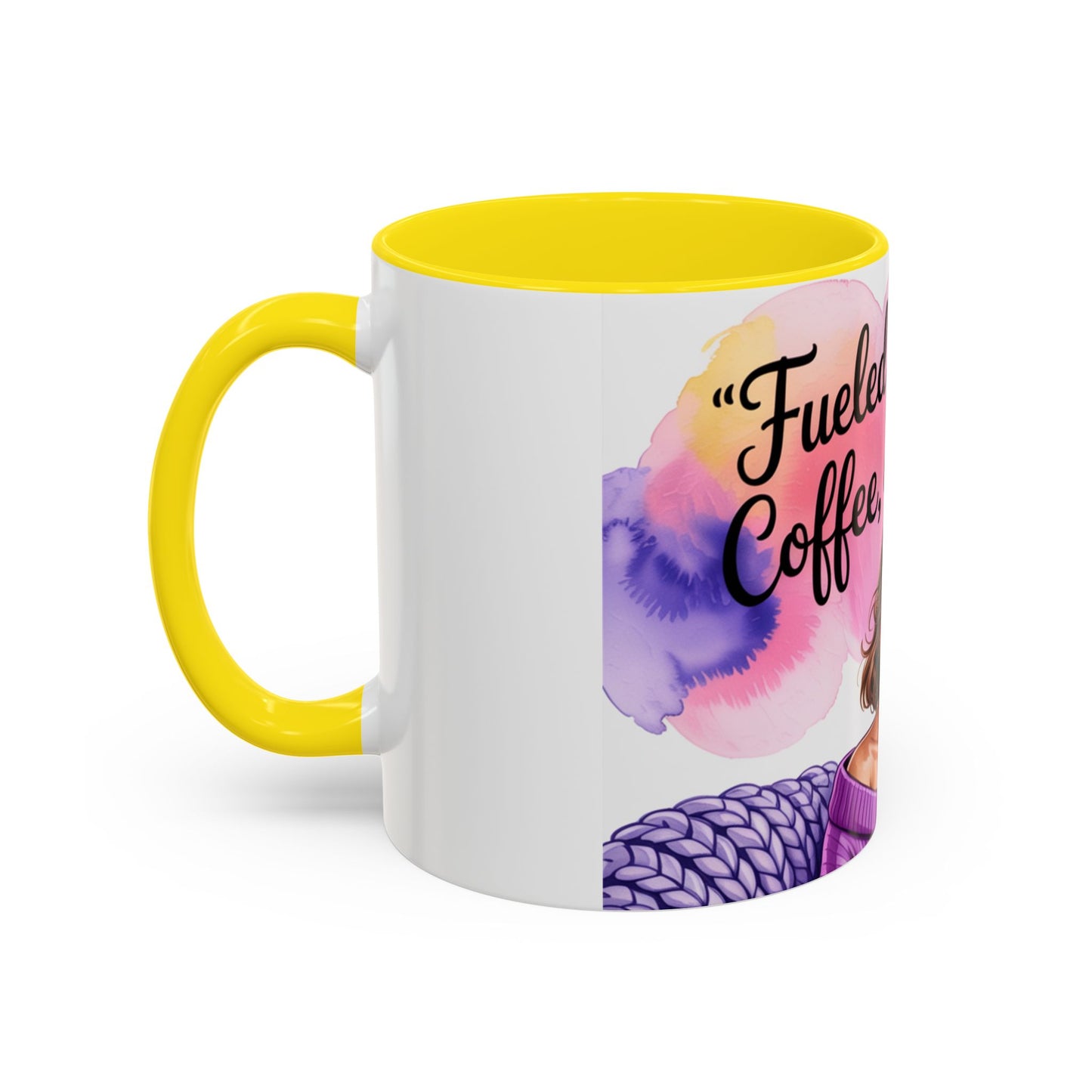 Fueled by Grace, Coffee, and Chaos Accent Coffee Mug, Colorful Design for Coffee Lovers, Hot chocolate