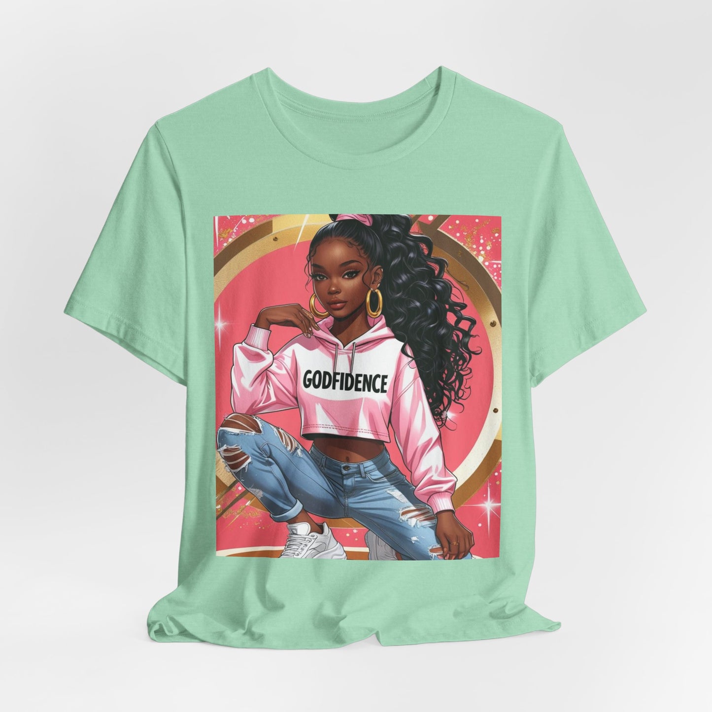 Godfidence Unisex Tee, Empowering Graphic Shirt, Casual Wear, Gift for Her, Fashionable Tees, Birthday Gift, Motivational Apparel