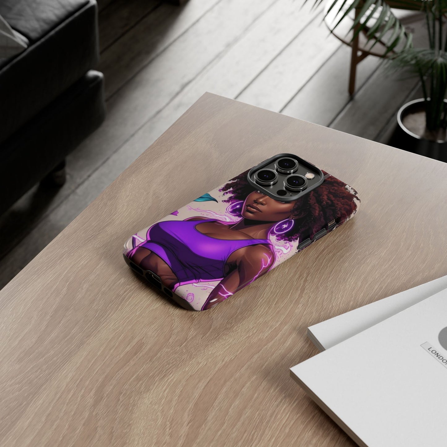 Vibrant Phone Case featuring Empowering Design, Black Woman Art, Floral Phone Accessory, Tough Cases for Gifts, Unique Gift for Her