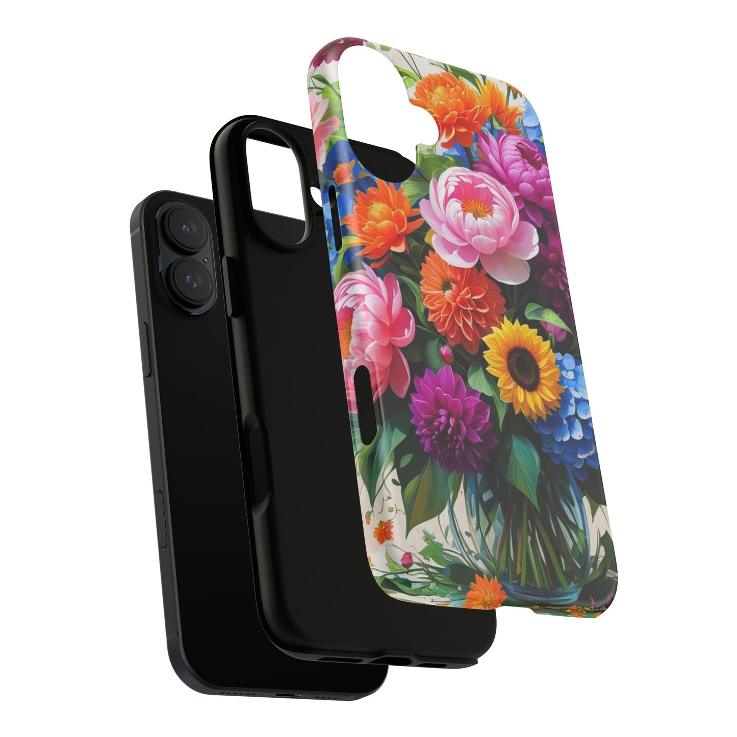Floral Phone Case - Vibrant Flower Design, Tough Phone Cover, Gift for Her, Floral Accessories, Summer Vibes, Trendy Tech Decor