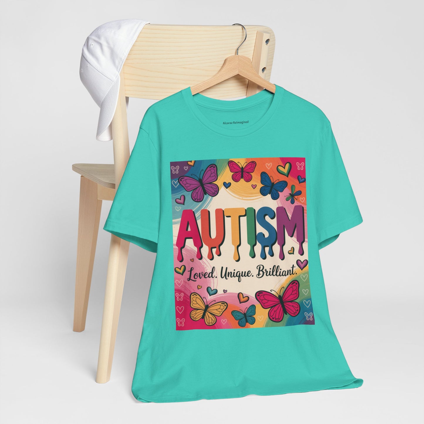 Autism Awareness Butterfly Tee  Loved, Unique, Brilliant Unisex Short Sleeve TShirt