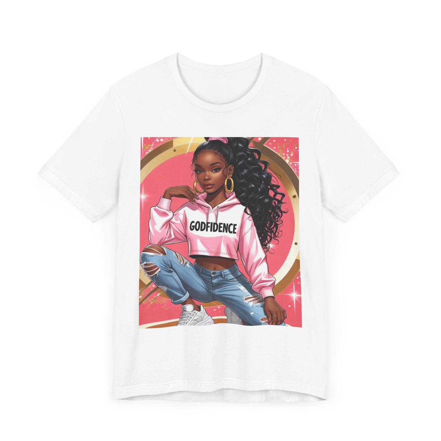 Godfidence Unisex Tee, Empowering Graphic Shirt, Casual Wear, Gift for Her, Fashionable Tees, Birthday Gift, Motivational Apparel