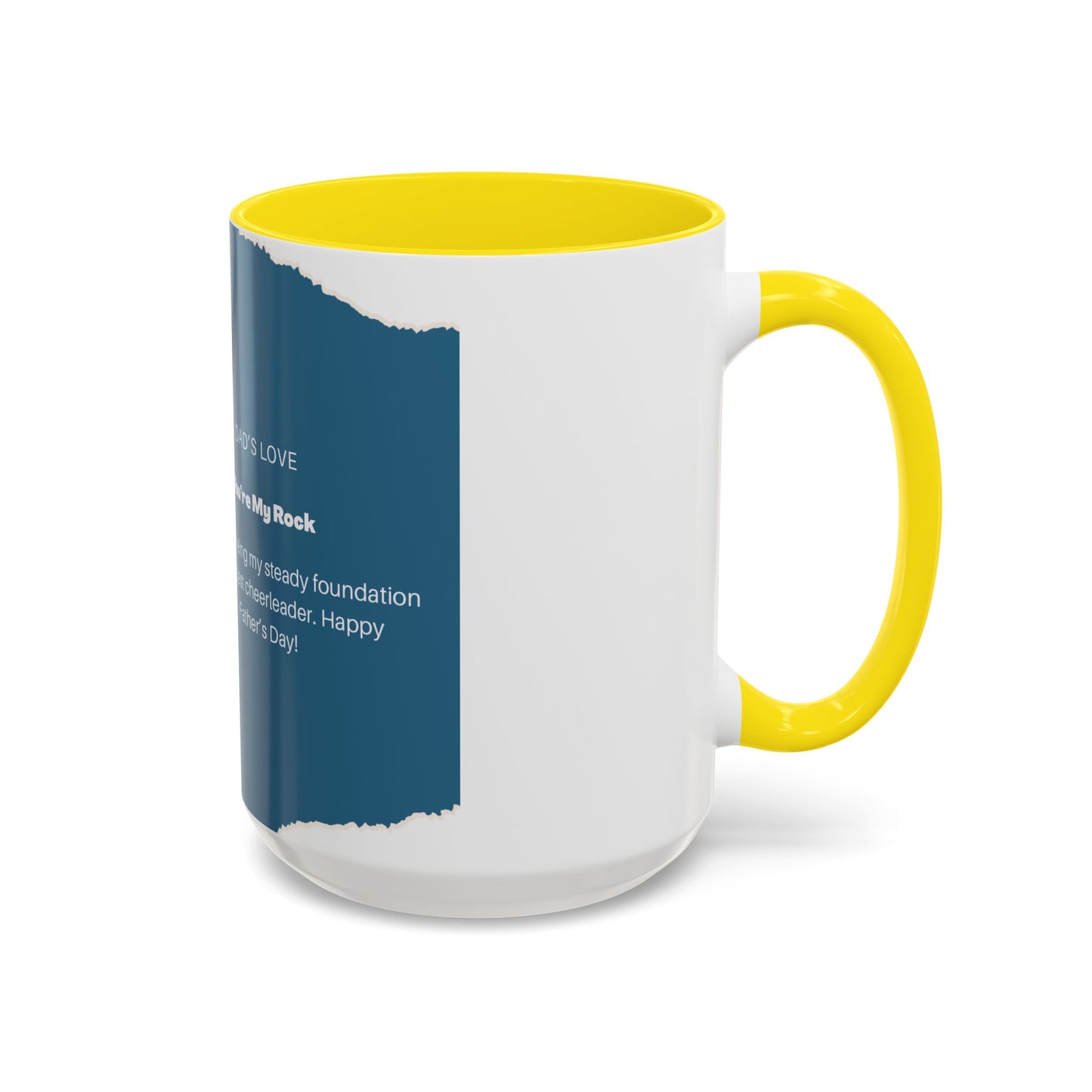 Dad's Love Accent Coffee Mug, Inspirational Dad Mug, Father's Day Gift, Personalized Coffee Cup, Unique Gift for Dad, Family Reminder