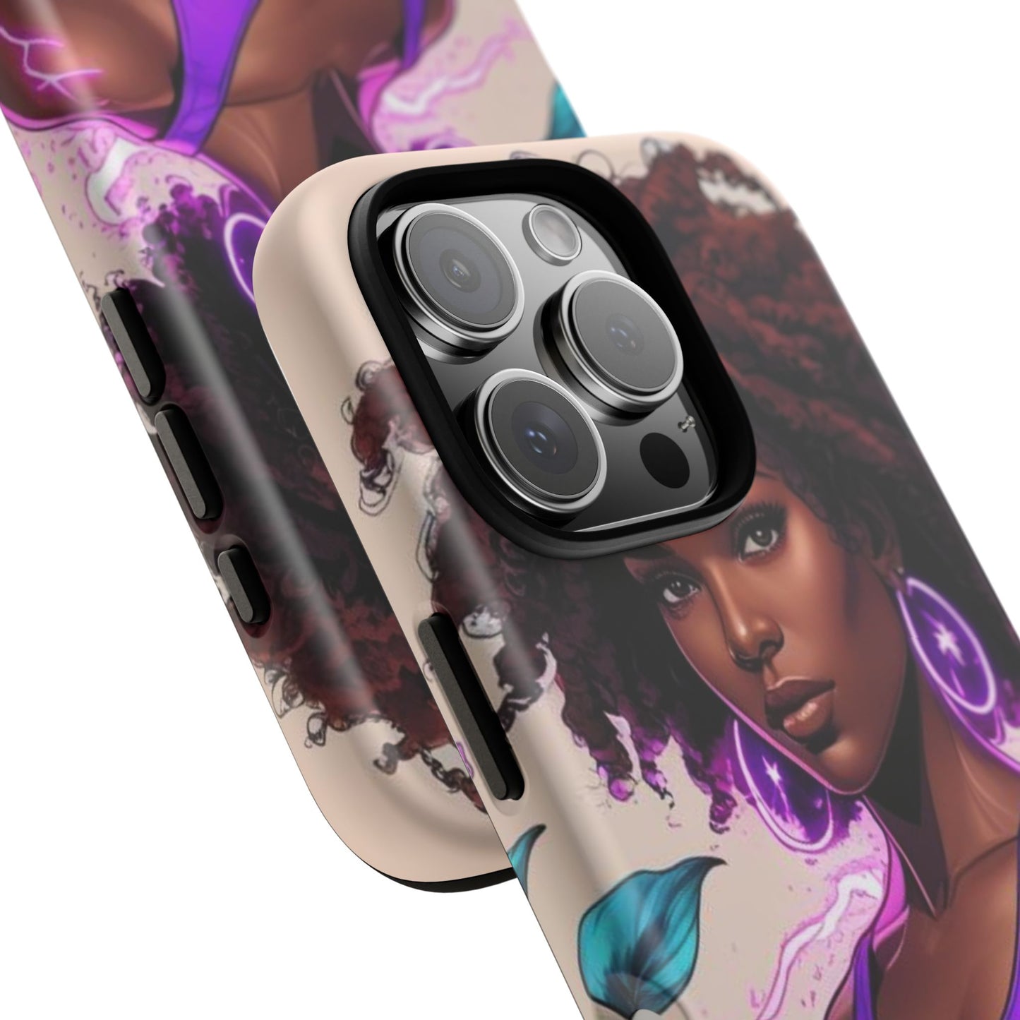 Vibrant Phone Case featuring Empowering Design, Black Woman Art, Floral Phone Accessory, Tough Cases for Gifts, Unique Gift for Her
