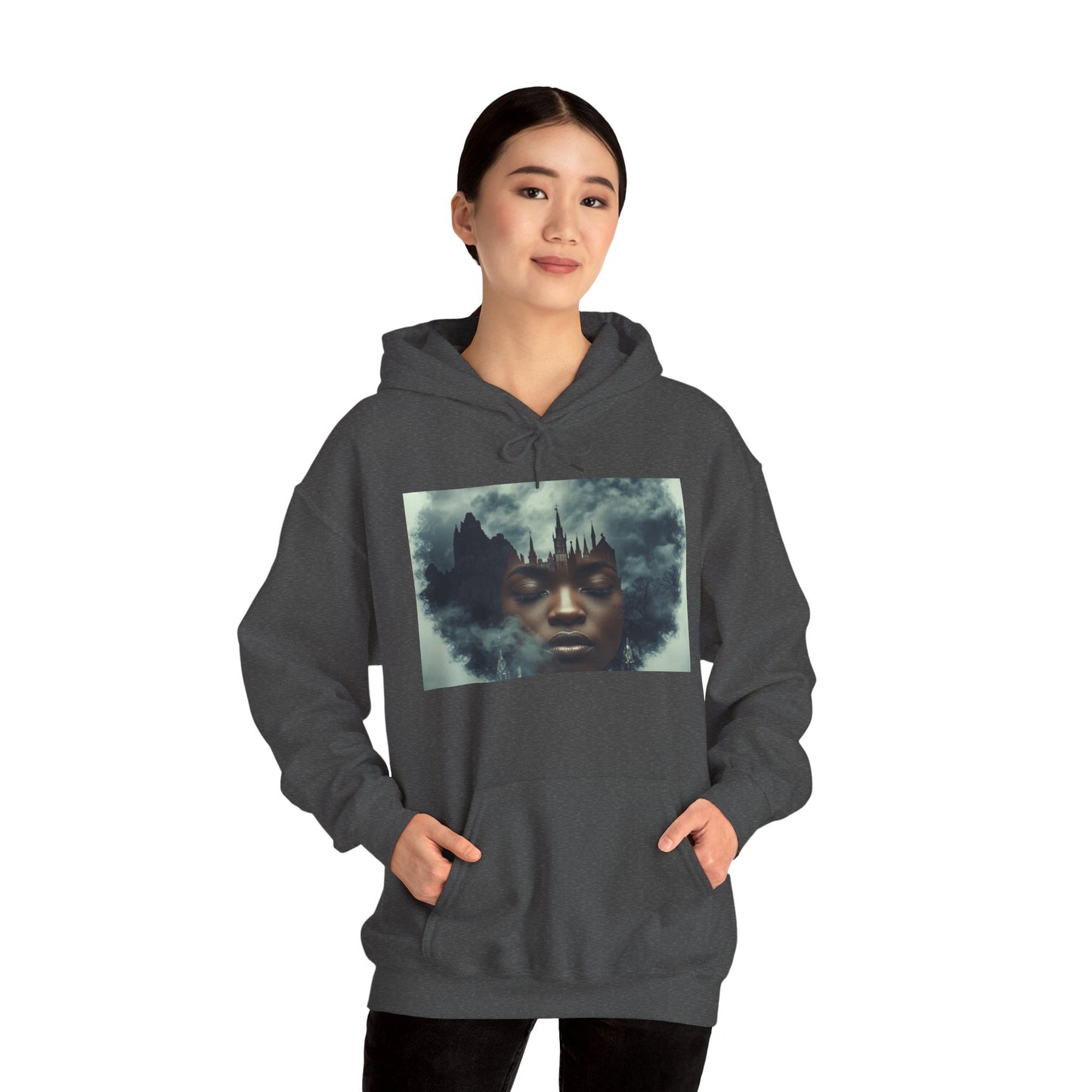 Whimsical Artistic Hoodie, Graphic Sweatshirt, Unisex Cozy Wear, Gift for Art Lovers, Casual Outfit, Cloud Art Design