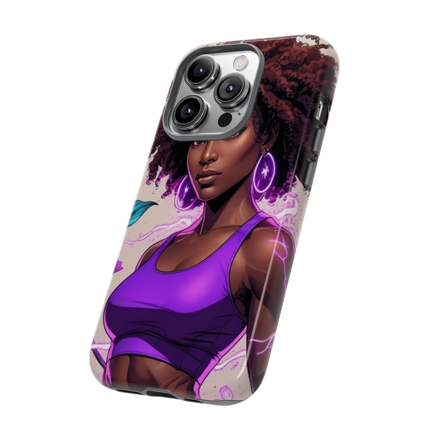 Vibrant Phone Case featuring Empowering Design, Black Woman Art, Floral Phone Accessory, Tough Cases for Gifts, Unique Gift for Her