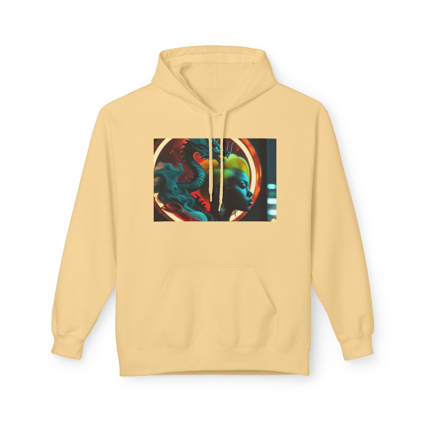 Colorful Graphic Unisex Fleece Hoodie, Cozy Layering Piece, Perfect for Casual Days, Gifts for Friends, Streetwear Essentials