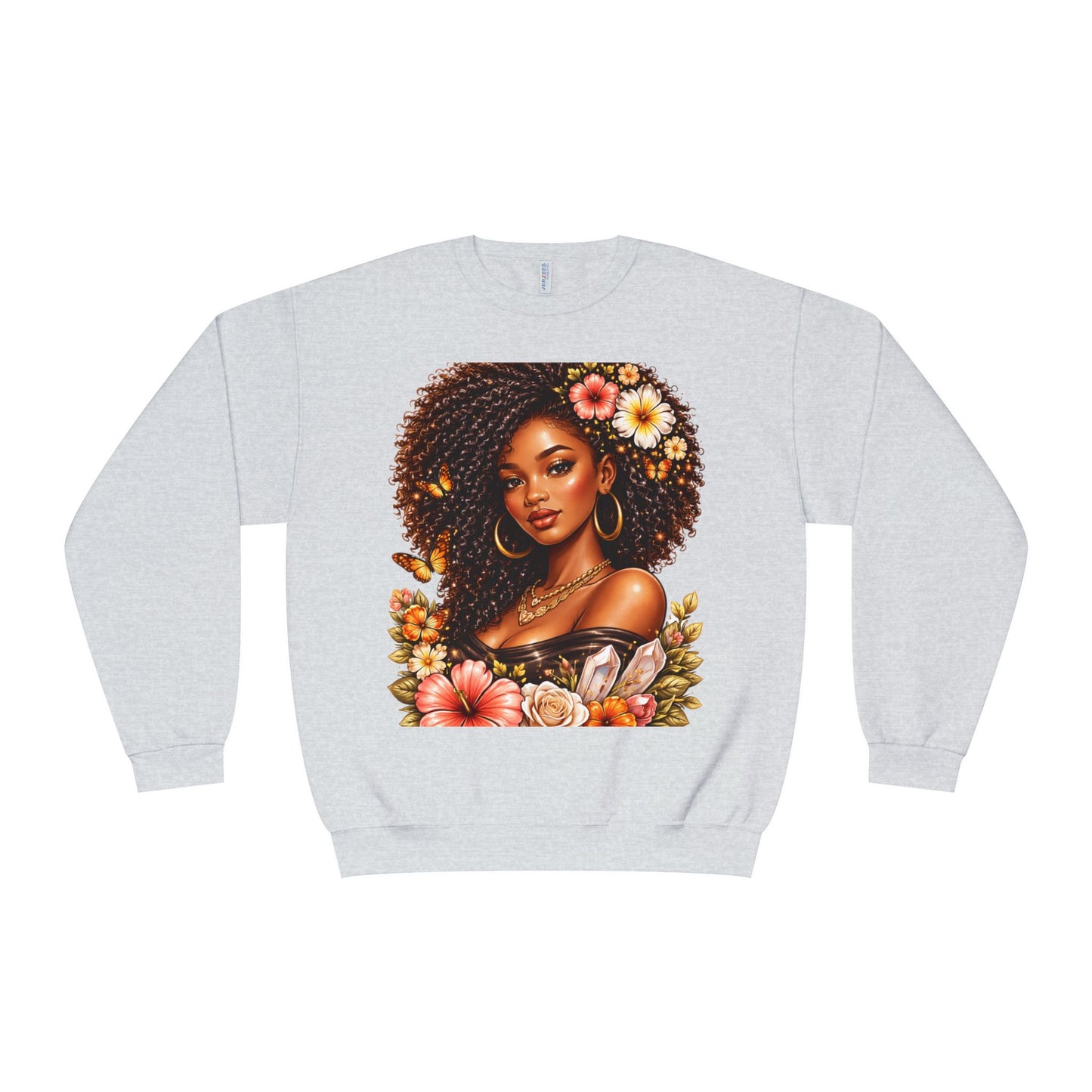 Afro Floral Portrait Crewneck Sweatshirt