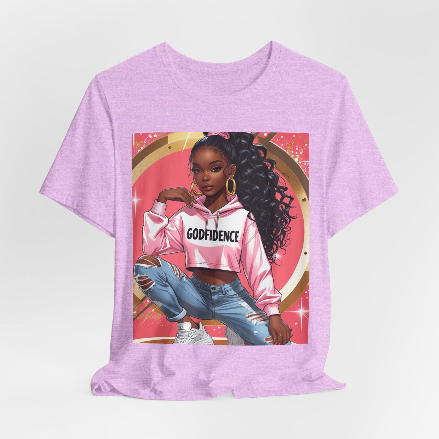 Godfidence Unisex Tee, Empowering Graphic Shirt, Casual Wear, Gift for Her, Fashionable Tees, Birthday Gift, Motivational Apparel