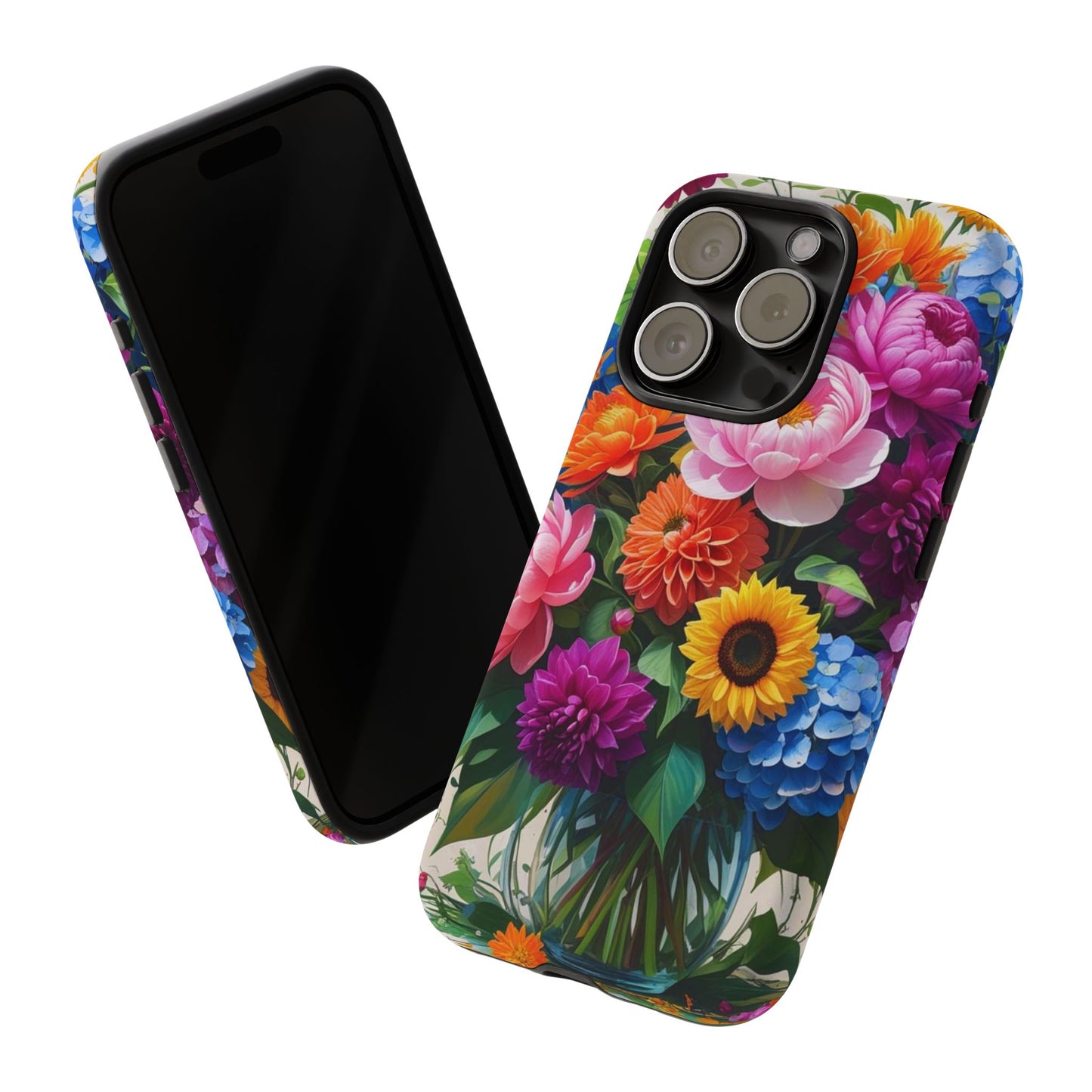 Floral Phone Case - Vibrant Flower Design, Tough Phone Cover, Gift for Her, Floral Accessories, Summer Vibes, Trendy Tech Decor