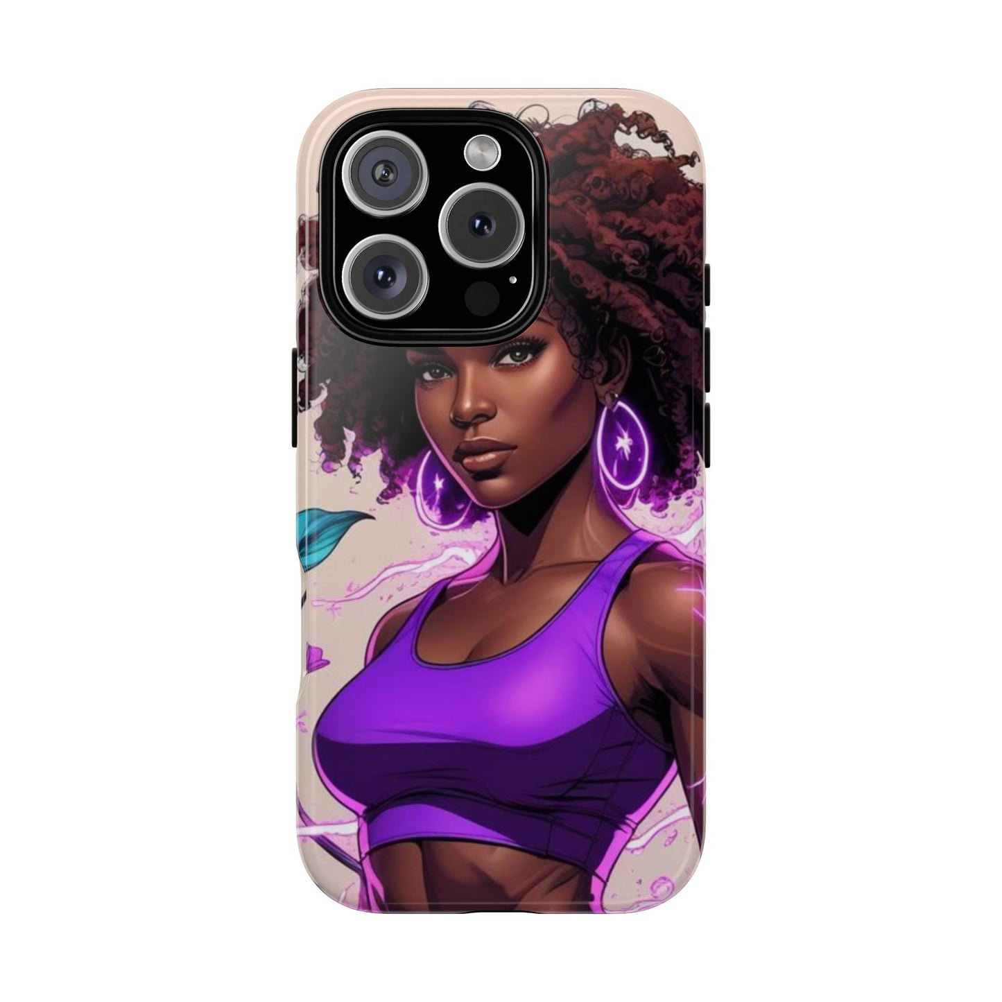 Vibrant Phone Case featuring Empowering Design, Black Woman Art, Floral Phone Accessory, Tough Cases for Gifts, Unique Gift for Her