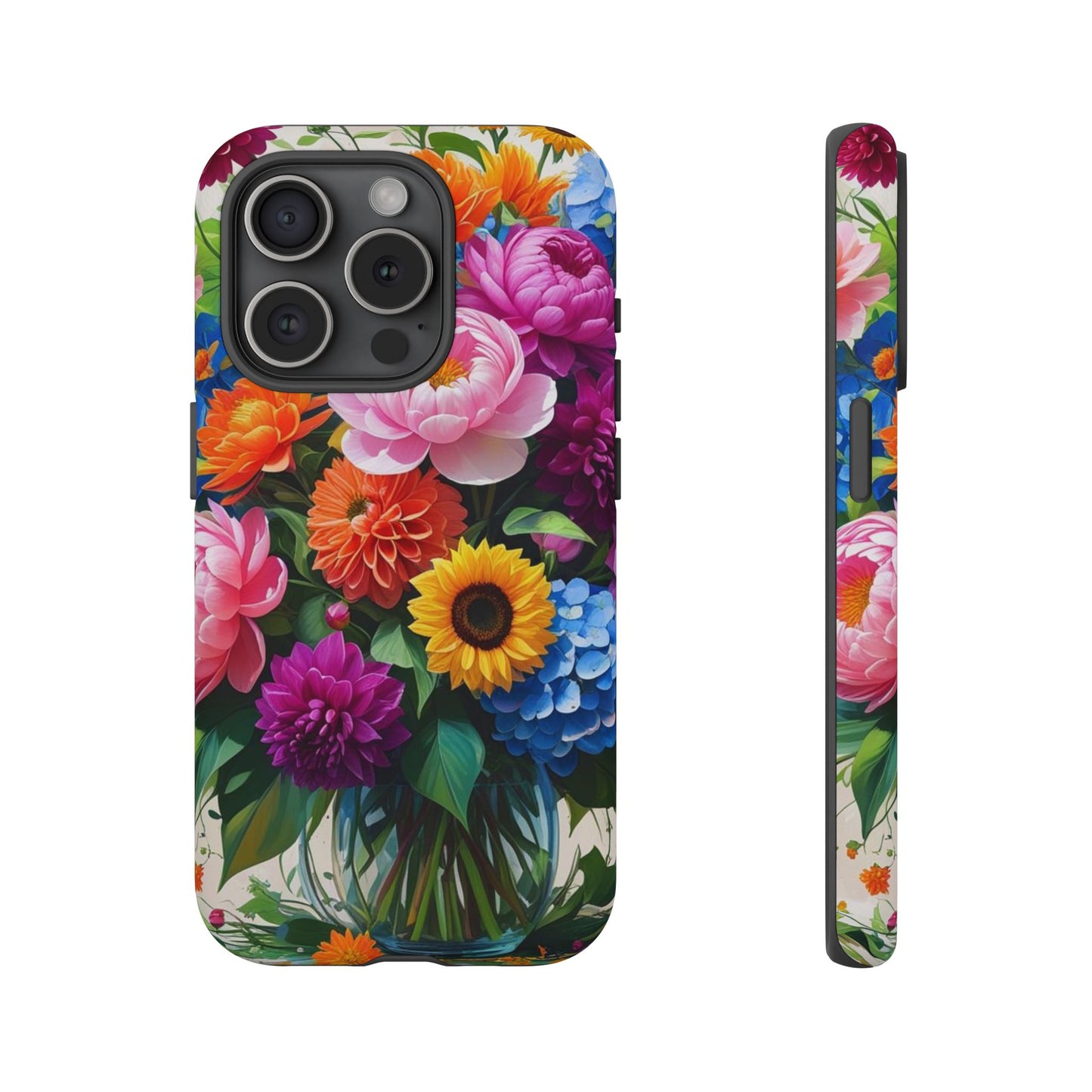 Floral Phone Case - Vibrant Flower Design, Tough Phone Cover, Gift for Her, Floral Accessories, Summer Vibes, Trendy Tech Decor