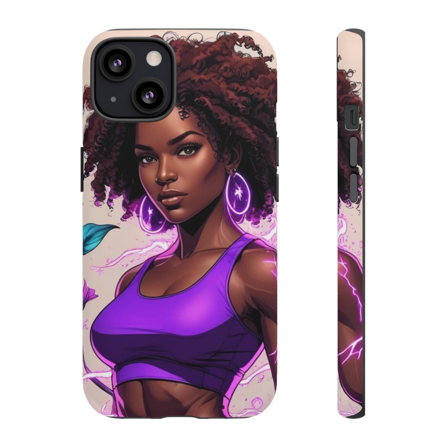 Vibrant Phone Case featuring Empowering Design, Black Woman Art, Floral Phone Accessory, Tough Cases for Gifts, Unique Gift for Her