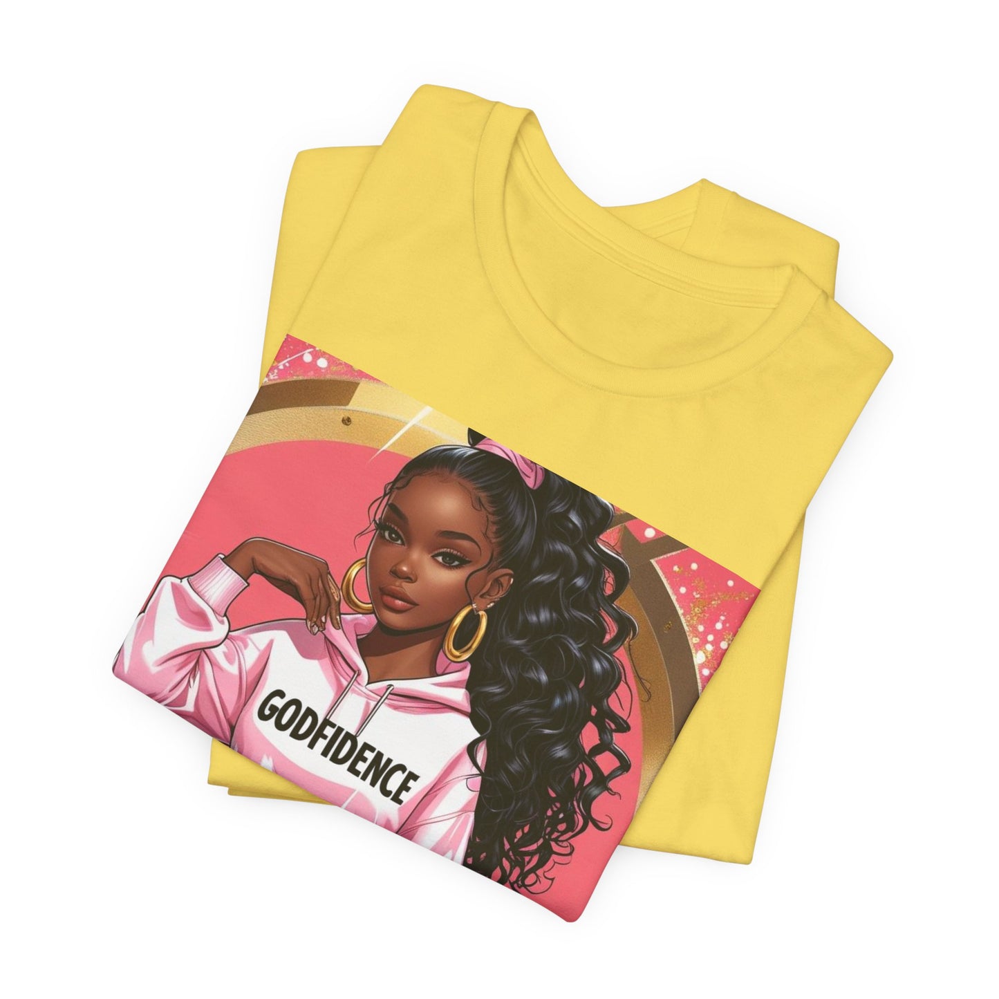 Godfidence Unisex Tee, Empowering Graphic Shirt, Casual Wear, Gift for Her, Fashionable Tees, Birthday Gift, Motivational Apparel