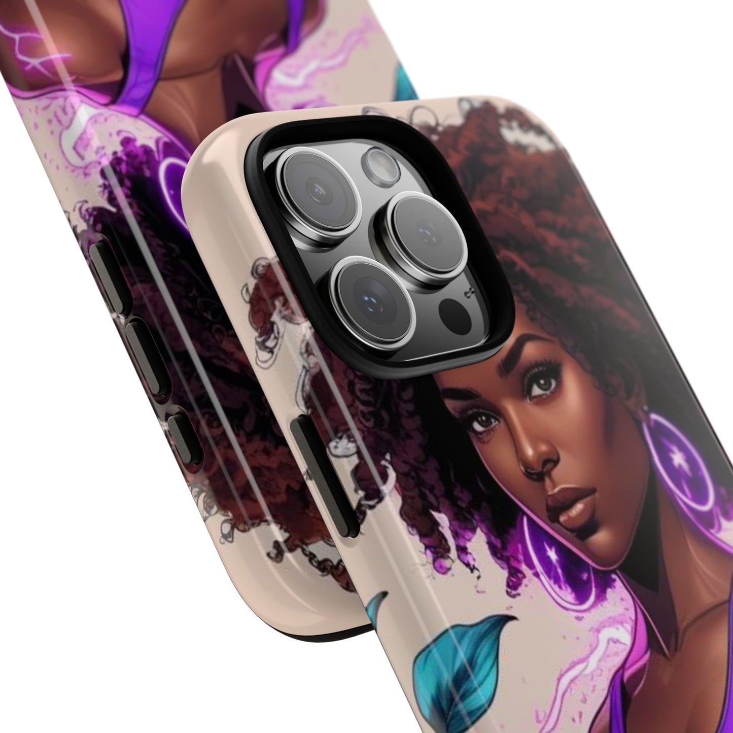 Vibrant Phone Case featuring Empowering Design, Black Woman Art, Floral Phone Accessory, Tough Cases for Gifts, Unique Gift for Her