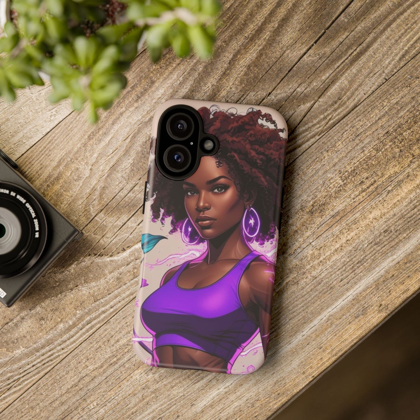 Vibrant Phone Case featuring Empowering Design, Black Woman Art, Floral Phone Accessory, Tough Cases for Gifts, Unique Gift for Her