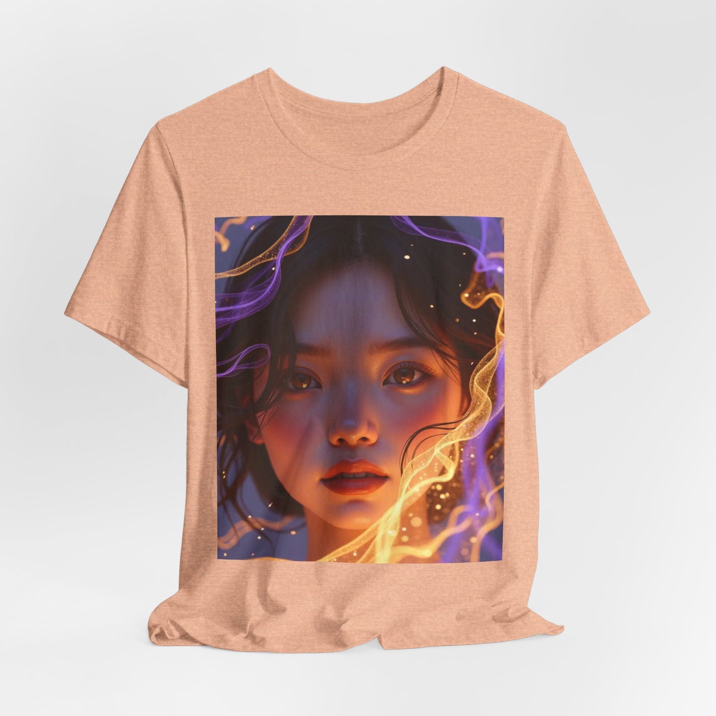 Enigmatic Portrait Tee, Unisex Graphic T-Shirt, Artistic Short Sleeve Shirt, Casual Everyday Wear, Unique Gift for Art Lovers