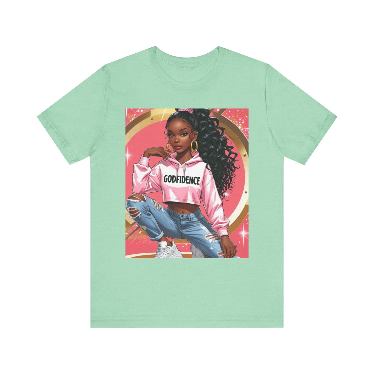 Godfidence Unisex Tee, Empowering Graphic Shirt, Casual Wear, Gift for Her, Fashionable Tees, Birthday Gift, Motivational Apparel