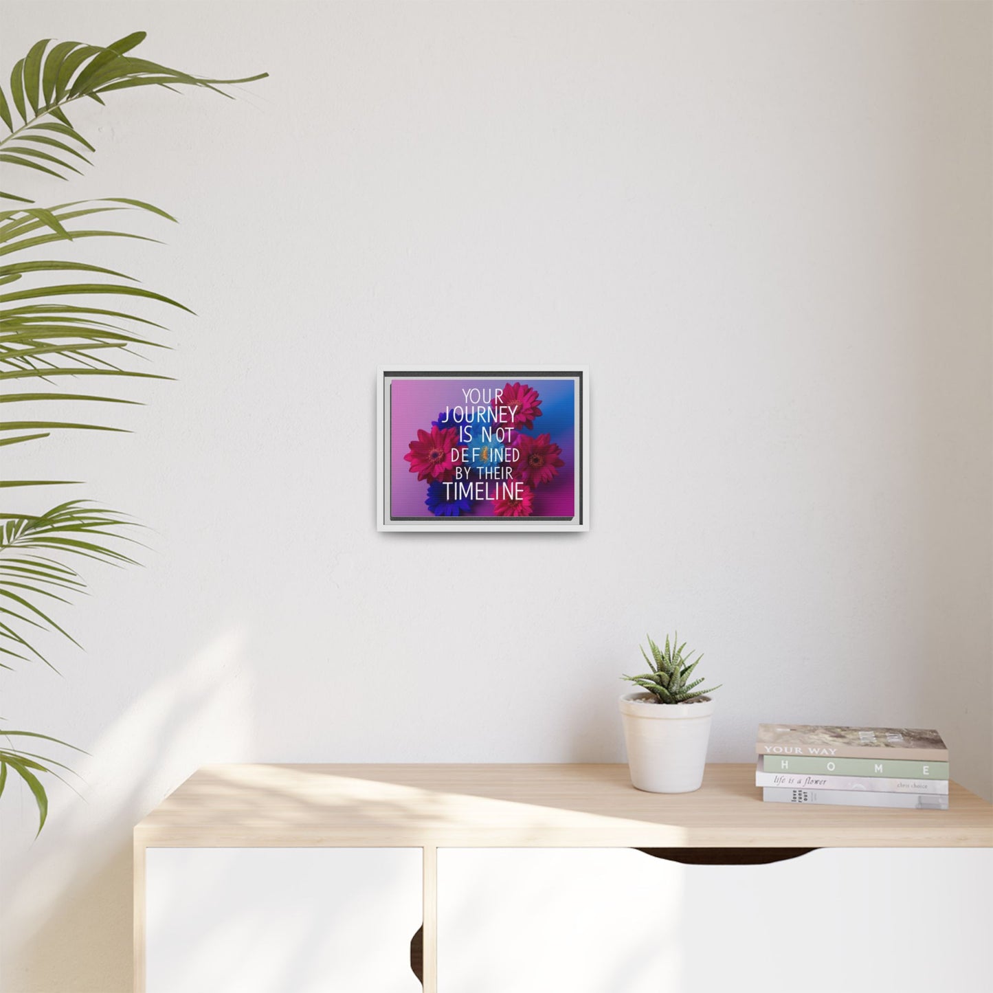 Inspirational Floral Canvas Wall Art - 'Your Journey is Not Defined by Their Timeline'