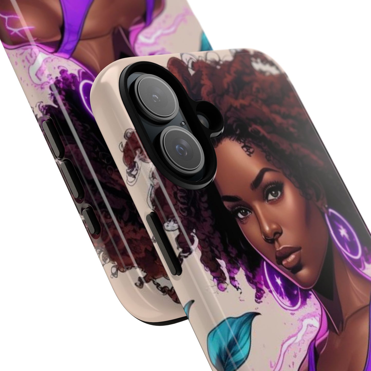 Vibrant Phone Case featuring Empowering Design, Black Woman Art, Floral Phone Accessory, Tough Cases for Gifts, Unique Gift for Her