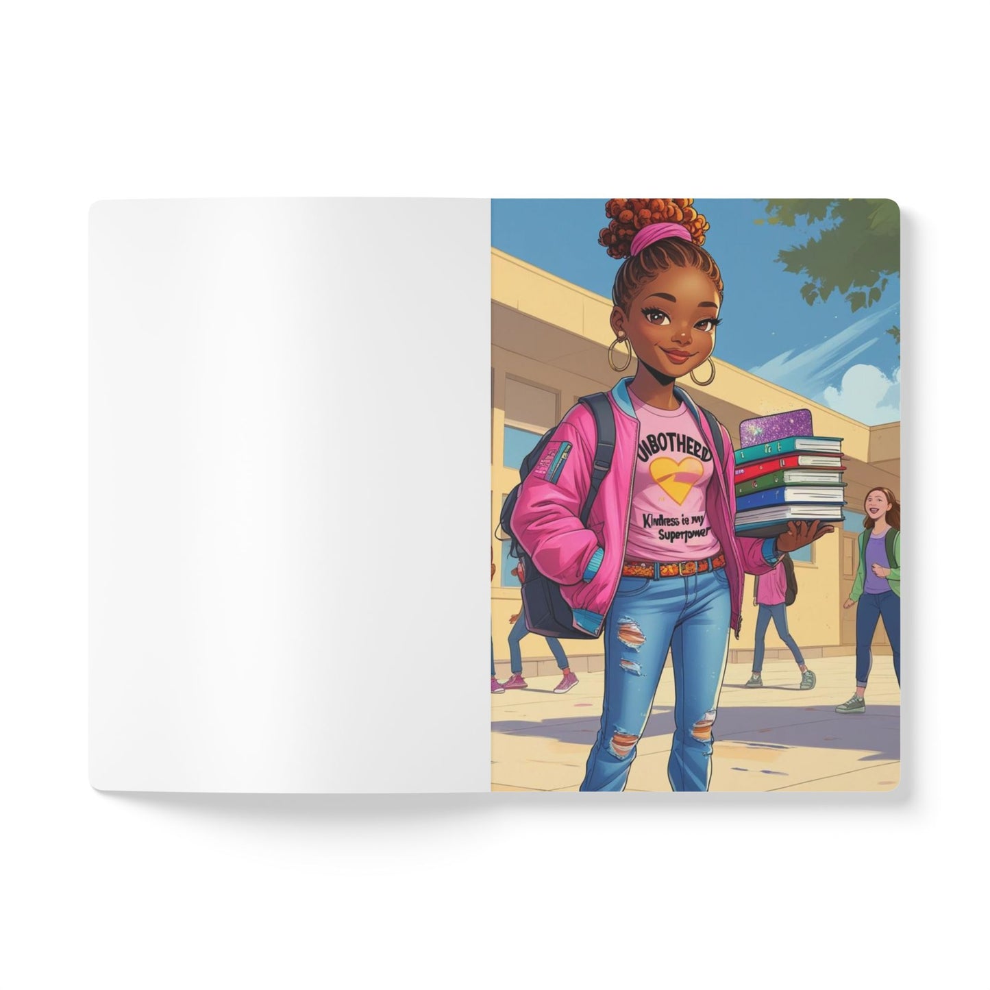 Trendy Softcover Journal for Teens, Unbothered Spirit, Cute Stationery, Back to School Essentials, Motivational Gift, Everyday Use