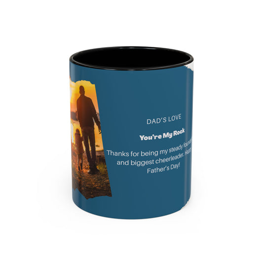 Dad's Love Accent Coffee Mug, Inspirational Dad Mug, Father's Day Gift, Personalized Coffee Cup, Unique Gift for Dad, Family Reminder