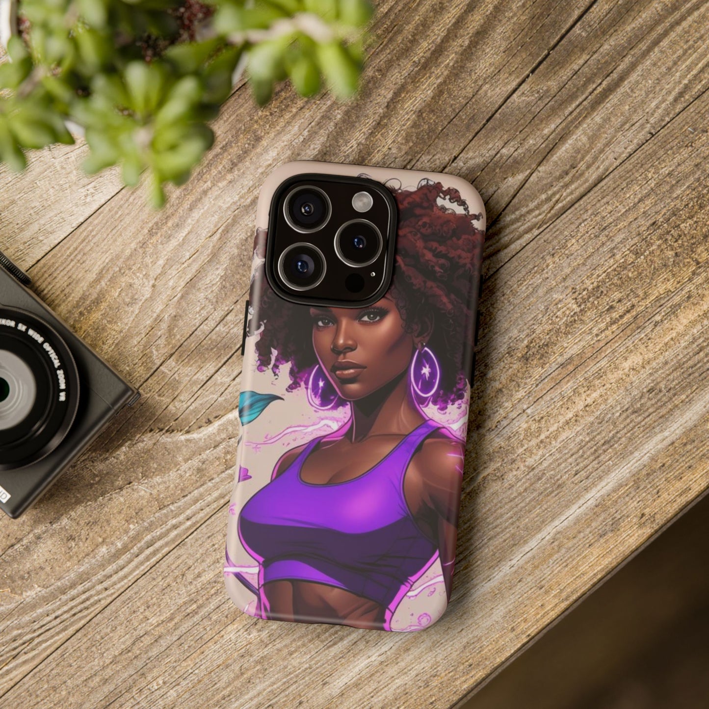 Vibrant Phone Case featuring Empowering Design, Black Woman Art, Floral Phone Accessory, Tough Cases for Gifts, Unique Gift for Her