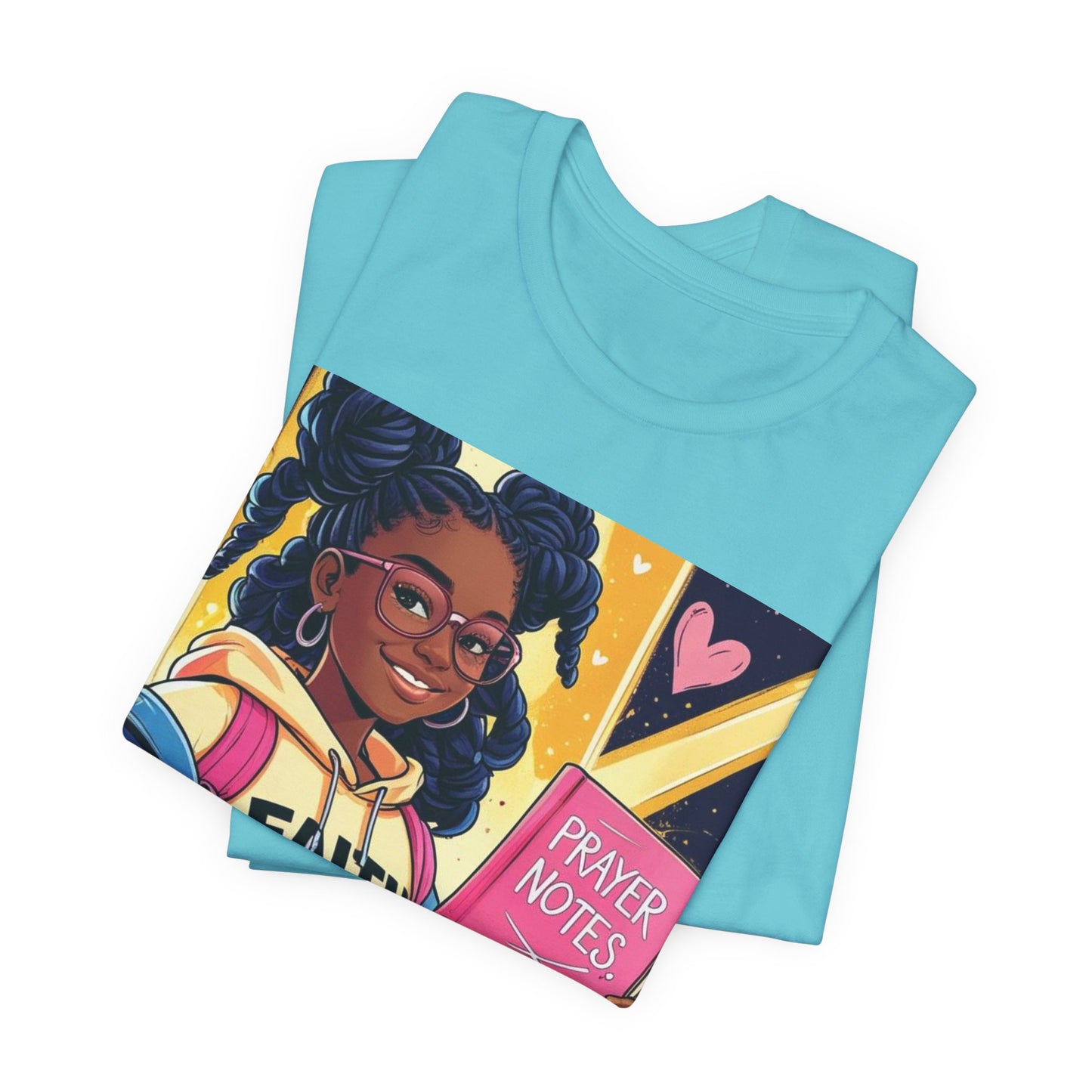 Faith Over Fear Unisex Tee - Empowering Graphic Shirt for Positivity, Inspirational Gift, Youth Apparel, Prayer Notes Design, Teen, Women