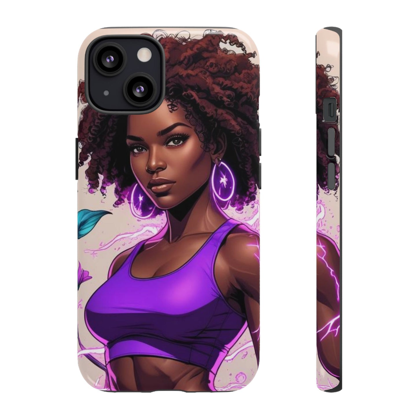 Vibrant Phone Case featuring Empowering Design, Black Woman Art, Floral Phone Accessory, Tough Cases for Gifts, Unique Gift for Her