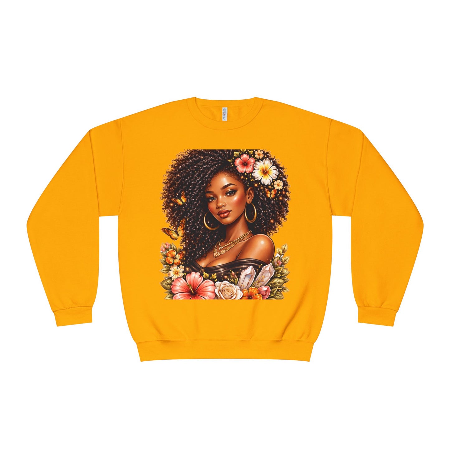 Afro Floral Portrait Crewneck Sweatshirt